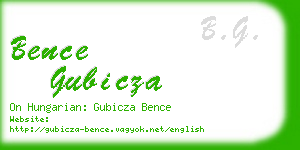 bence gubicza business card